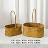 Cesta de Flores Portátil Tecida em Rattan, Cesta de Bambu Tecida em Palha, Cesta Feita à Mão, Pequena Cesta para Plantas Aquáticas, Cesta para Plantas, Itens Diversos Transfronteiriços