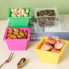 Plato para snacks de plástico directo de fábrica, plato cuadrado para semillas de melón, snacks comerciales, plato pequeño para frutas, plato de acrílico transparente para frutas
