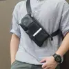 Bolsa de Cintura Personalizada em Couro Genuíno para Homens, Bolsa de Cintura Impermeável com Múltiplos Bolsos, Bolsa para Celular, Bolsa de Cintura Masculina Moderna e Descolada, Bolsa Transversal