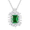 Transmisión en Vivo de Tiktok Dropshipping Collar de Plata S925 Floral Esmeralda Accesorios para Mujer Regalo Cadena para Clavícula Conmemorativa Colgante