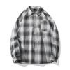 2024 Nueva Camisa de Manga Larga a Cuadros para Hombre Estilo Japonés Casual Holgada Moderna Camisa Juvenil Top para Hombre