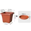 Vasos de Flores de Plástico Espessados, Vasos Ecológicos Duráveis para Mudas de Estufa com Bandejas, Vasos para Plantio de Plantas Verdes e Flores em Varandas