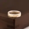 Anillo Sutra de la Alegría Corazón con Trazos Dorados Estilo Antiguo para Mujer Temperamento Retro Estilo Chino Anillo con Patrón de Hierba Tang de la Alegría Abierto Sólido