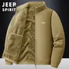 Sudadera de Felpa para Hombre 2025 Otoño e Invierno Nuevo Estilo Forrada de Felpa Versátil Casual Deportiva Holgada Chaqueta Cardigan con Cuello Alto #
