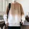 Ropa transfronteriza se puede enviar para estudiantes, Nuevo estilo de invierno, Grueso, Cuello redondo, Degradado, Suéter blanco cálido para hombres de secundaria