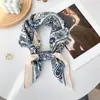 Lenço Quadrado de Seda Retrô Coreano com Estampa Paisley e Toque de Luxo, Combinado com uma Camisa, Lenço Quadrado Versátil para Cintura, Xale, Protetor de Pescoço