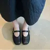 Zapatos planos bajos de estilo francés con correa tejida para mujer, novedad Otoño 2026, antideslizantes, planos, versátiles para el día a día, zapatos Mary Jane para mujer