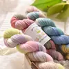 Hilo de lana teñido a mano para manualidades, color degradado, hilo grueso para tejer a mano, kit de hilo para suéteres y bufandas DIY
