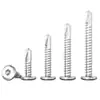 Tornillos Autorroscantes Autorroscantes para Metal con Cabeza Plana Hexagonal de Acero Inoxidable 410 para Barandillas M5M6