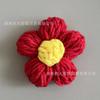 Flor de Pompón Trenzada de Lana Terminada Flor Grande 6cm cm Otoño e Invierno Color Cálido Ins Parche de Camelia