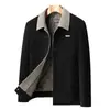 Otoño Invierno Nueva Chaqueta para Hombre Casual de Negocios Solapa Para Hombres de Mediana Edad y Jóvenes Acolchada Engrosada Chaqueta de Lana Ropa de Abrigo para Hombre