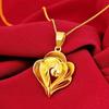 Estilo Xiaohongshu Pingente de Flor Luxuoso Corrente para Clavícula Colar de Coração Rosa Joias Colar de Trevo da Sorte Fornecimento Atacadista