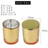 Taza de vidrio electrochapado para vela DIY hecha a mano casera recipiente para vela de aromaterapia de cera de soja Portavelas decoración taza vacía venta al por mayor