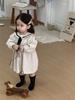 Vestido de Niña 2026 Otoño Nuevo Estilo con Cuello de Encaje de Lunares Estilo Coreano Ropa para Niños Vestido de Princesa Otoño para Bebé Moderno