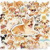 Compra Direta Transfronteiriça [Qualificado Ce.Cpc] 50 Adesivos Fofos de Cachorro de Desenho Animado para Festa Corgi Pet Adesivos à Prova d'Água