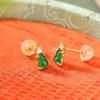 Pendientes Yuebao de plata de ley S925 chapados en oro con diseño de calabaza Folu, estilo retro, ligeros y elegantes.