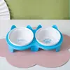 Tigela Dupla Cerâmica para Gatos, Tigela de Água com Proteção de Pescoço, Boca Inclinada Elevada, Tigela de Comida para Gatos, Tigela de Água, Tigela para Pets, Acessórios para Pets