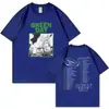Camiseta Gráfica Greendaythesaviorstour2024 para Homens e Mulheres Rock Hip-Hop Manga Curta