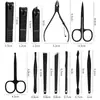 Set Personalizado de 18 Piezas para Cortaúñas para Uso en Casa, Limpiador de Oídos, Herramientas de Manicura, Set Completo de Cortaúñas Negro, Fábrica