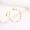 Pulseira de Aço Titânio, Pulseira Banhada a Ouro 18K por Eletrodeposição a Vácuo, Corrente Que Não Desbota, Pulseira Trançada Redonda Cobra Atacado
