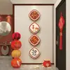 Nova Pintura Decorativa para Hall de Entrada Estilo Chinês 2026 Novo Modelo Arranjo de Atmosfera Festiva Parede de Fundo para TV Pintura de Combinação Criativa