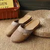 Zapatillas de verano de ratán y paja transpirables para el hogar, zapatos planos de EVA y viscosa para mujer, para parejas, en stock, venta al por mayor