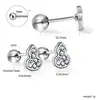 Aretes de Calabaza Transfronterizos Moda Europea y Americana Simple Creativo Cereza Hongo Diamante Espiral Aretes Acero Inoxidable Uñas para Hueso de la Oreja