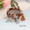 Venta Directa de Fábrica Pulsera de Cuentas Multicapa Estilo Bohemio Regalo de San Valentín Colgante de Corazón Joyería Hecha a Mano para Parejas