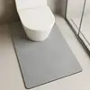 Tapete Absorvente de Terra de Diatomáceas para Banheiro e Quarto de Maquiagem, Tapete Antiderrapante de Secagem Rápida em Forma de U para Entrada de Banheiro e Vaso Sanitário