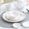Conjunto de Louça Cerâmica com Borda Dourada Novo Restaurante Chinês Hotel Clube Sala de Jantar Comercial Conjunto de Três Peças com Tigela e Prato