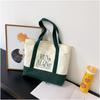 Bolso Grande de Lona con Contraste para Mujer 2024 Primavera Nuevo Moderno Gran Capacidad Casual Versátil Bolso de Hombro Bolso Tote de Estilista