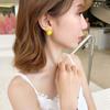 Pendientes de margaritas tridimensionales frescas de estilo coreano elegante 925, pendientes de crisantemo para mujer, pendientes de margaritas para mujer