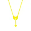 Versión coreana del nuevo y versátil exquisito collar de acero de titanio con lazo para mujer, lujo ligero, alto sentido, borla, amor, cadena para clavícula, venta al por mayor