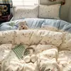 Juego de Ropa de Cama de Cuatro Piezas Grado A para Madre y Bebé, Doble Capa de Gasa, Sábana Antibacteriana, Funda de Edredón, Funda de Almohada, Funda de Almohada de Algodón Puro para Dormitorio, Juego de 4 Piezas