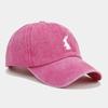 Gorra con visera de algodón lavado bordada con conejo europeo y americano para mujer, gorra de béisbol retro desgastada de copa blanda que hace que la cara se vea pequeña, sombrero para el sol para hombre