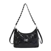 2026 Nueva Bolsa de Hombro con Cadena de Rejilla de Diamantes para Mujer Bolso de Hombro Retro Pequeño Estilo Chanel Piel Suave Versátil para Viajes Diarios Bolso Cruzado