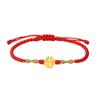 Pulseira de Contas da Sorte Trevo de Quatro Folhas Banhada a Ouro Puro 999 para o Ano de Nascimento, Pulseira Trançada da Sorte Presente