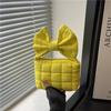 Bolso Casual de Moda para Mujer 2026 Otoño e Invierno Nuevo Estilo Rombos Plegados Nube Bolso Cuadrado Pequeño Bolso con Lazo