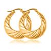 Pendientes de aro de croissant europeos y americanos huecos personalidad exagerada acero inoxidable chapado en oro de 18K moda para mujer pendiente de oreja personalizado