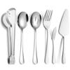 Juego de Cubiertos de Acero Inoxidable Amazon, Tenedor y Cuchara, Vajilla de Mesa, Juego de 5 Piezas, Colador, Pinza para Pan, Pala para Pastel, Cuchillo para Mantequilla