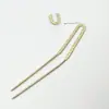Pasador Doble Recto en Forma de U de Cobre Puro DIY Estilo Antiguo Accesorio para el Cabello Hanfu Dinastía Ming Pasador Electrochapado Pasador Envuelto en Flores Joyería Ligera