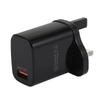 Cargador flash USB de un solo puerto de carga rápida de 18 W, cabezal de carga 5v3a, enchufe estadounidense, enchufe europeo, enchufe británico, cargador flash