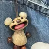 Sino de Vento de Casca de Fruta Boneca de Vagem de Feijão DIY Feito à Mão Pingente de Bolsa de Planta Presente Criativo Chaveiro Decoração Pingente de Carro