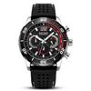 Reloj Megir para hombre, de moda, con esfera grande, cronógrafo, calendario, de silicona, resistente al agua, deportivo, de cuarzo, 2109