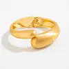 Pulsera Trendy de Patrón de Ola Irregular, Brazalete Liso Abierto, Suministro de Joyería de Gama Alta de Nicho para Comercio Exterior