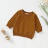 Sudadera Infantil Transfronteriza Sudadera de Bebé de Manga Larga Algodón Orgánico Sudadera Infantil Ropa Infantil Cómoda Sudadera de Bebé de Color Sólido