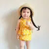Novo Maiô Infantil Feminino Transfronteiriço 2027, Conjunto de Banho Duas Peças Sem Mangas para Bebês e Meninas Pequenas