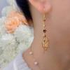 Aretes de Línea para Oreja Hoja de Amatista para Mujer 2024 Nuevas Explosiones Pendientes de Lujo Ligero Diseño de Nicho Pendientes Estilo Celebridad Venta al por Mayor