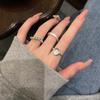 Anillo apilable azul dulce y fresco en forma de lágrima para mujer, estilo retro francés, circonita ovalada, nuevo diseño, anillo para dedo índice estilo Ins