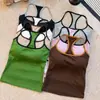2076# Color Block Chica Picante Ropa Interior Ropa Exterior Espalda en H Camiseta sin Mangas Adelgazante Favorecedora Pura Deseo Con Almohadillas en el Pecho Hermosa Espalda Top